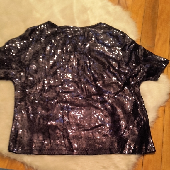 Sequin Navy Blue Top. XS. Great Condition - Picture 4 of 4
